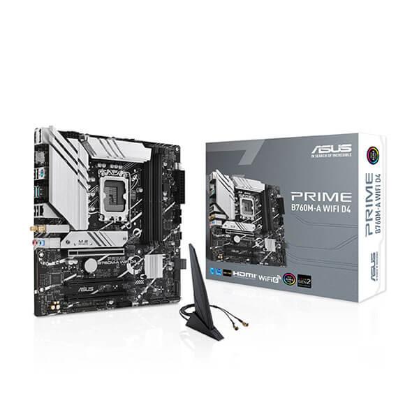 Asus Prime B760M-A WIFI D4 Motherboard (Intel Socket 1700/13th and 12th Generation Core Series CPU/Max 128GB DDR4 5333MHz Memory)