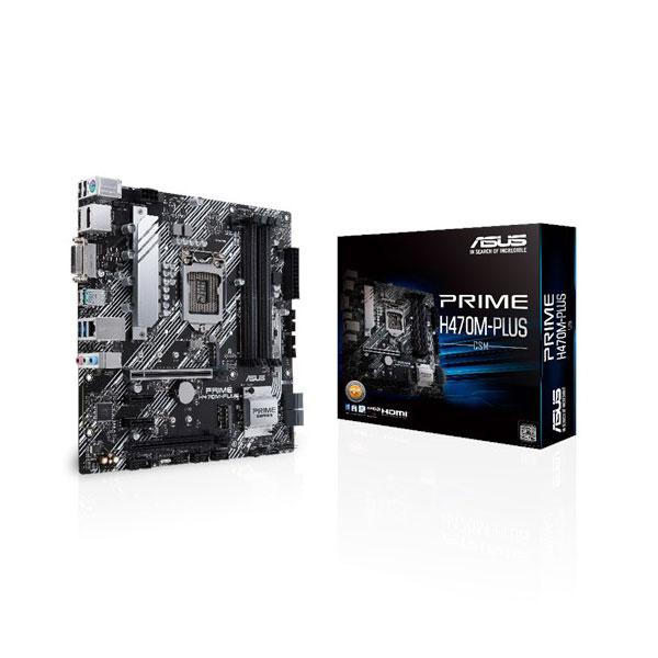 ASUS PRIME H470M-PLUS Motherboard (Intel Socket 1200/10th Generation Core Series CPU/Max 128GB DDR4 2933MHz Memory)