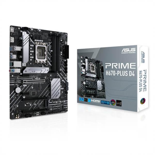 Asus Prime H670-PLUS D4 Motherboard (Intel Socket 1700/12th Generation Core Series CPU/Max 128 GB DDR4 5066MHz Memory)