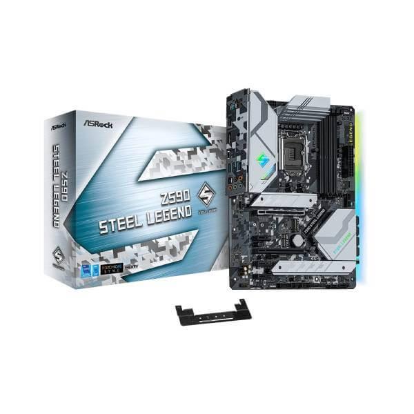 ASRock Z590 Steel Legend Motherboard (Intel Socket 1200/11th And 10th Generation Core Series CPU/Max 128GB DDR4 4800MHz Memory)