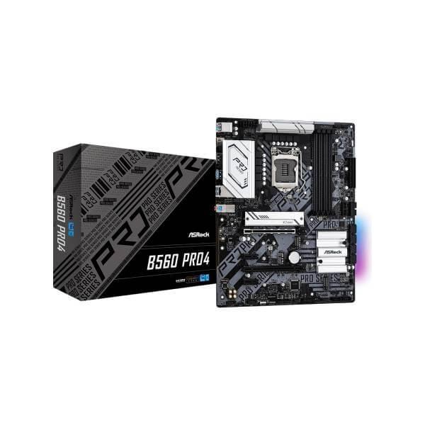ASRock B560 Pro4 Motherboard (Intel Socket 1200/11th And 10th Generation Core Series CPU/Max 128GB DDR4 4800MHz Memory)