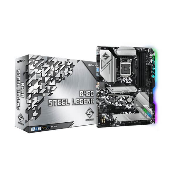 Asrock B460 Steel Legend Motherboard (Intel Socket 1200/10th Generation Core Series CPU/Max 128GB DDR4 2933MHz Memory)