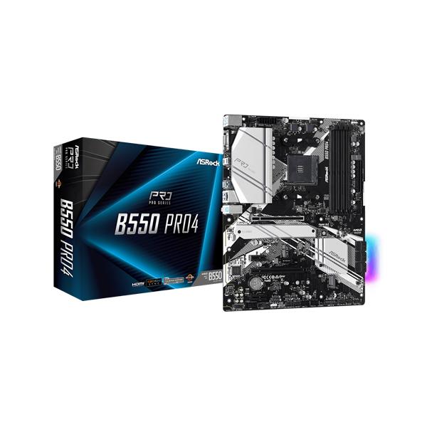 Asrock B550 Pro4 Motherboard (AMD Socket AM4/Ryzen 5000, 4000G and 3000 Series CPU/Max 128GB DDR4 4533MHz Memory)