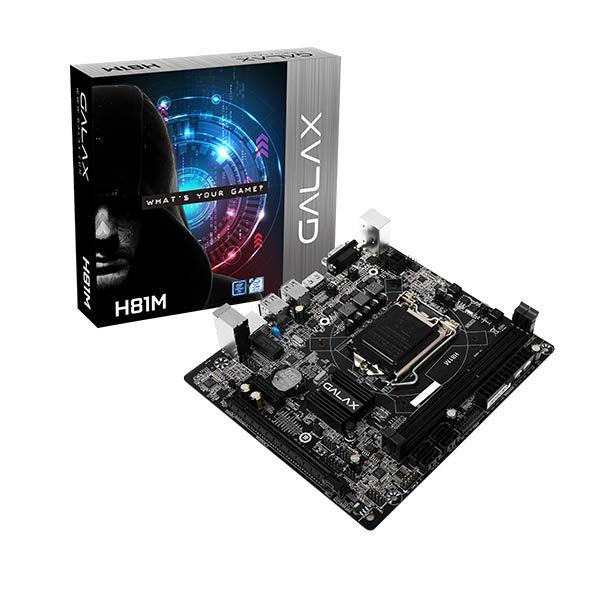 GALAX H81M Motherboard (Intel Socket 1150/4th Generation Core Series CPU/MAX 16GB DDR3-1600MHz Memory)