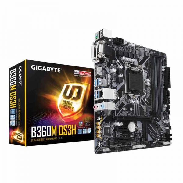 GIGABYTE B360M DS3H Motherboard (Intel Socket 1151/8th Generation Core Series CPU/Max 64GB DDR4-2666MHz Memory)