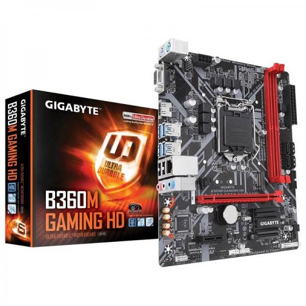 Gigabyte B360M Gaming HD Motherboard (Intel Socket 1151/9th And 8th Generation Core Series CPU/Max 32GB DDR4 2666MHz Memory)
