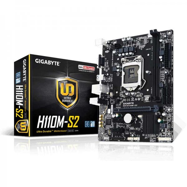 Gigabyte GA-H110M-S2 Motherboard (Intel Socket 1151/7th And 6th Generation Core Series CPU/Max 32GB DDR4-2133MHz Memory)