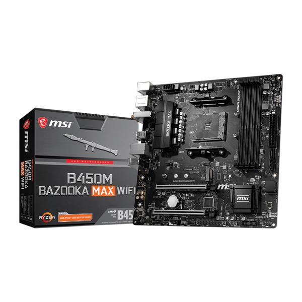 MSI B450M BAZOOKA MAX WIFI Motherboard (AMD Socket AM4/Ryzen Series CPU/Max 128GB DDR4 4133MHz Memory)