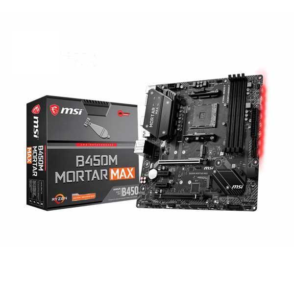 MSI B450M Mortar Max Motherboard (Amd Socket AM4/Ryzen Series CPU/Max 64GB DDR4 4133MHz Memory)