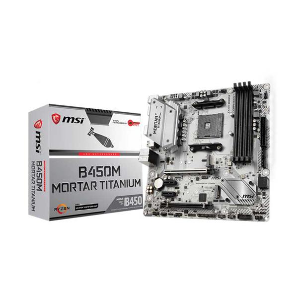 MSI B450M Mortar Titanium Motherboard (Amd Socket AM4/Ryzen Series CPU/Max 64GB DDR4 3466MHz Memory)