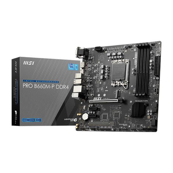 MSI Pro B660M-P DDR4 Motherboard (Intel Socket 1700/13th and 12th Generation Core Series CPU/Max 128GB DDR4 4600MHz Memory)