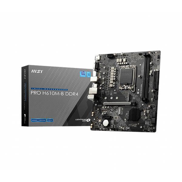 MSI Pro H610M-B DDR4 Motherboard (Intel Socket 1700/12th Generation Core Series CPU/MAX 64GB DDR4 3200MHz Memory)