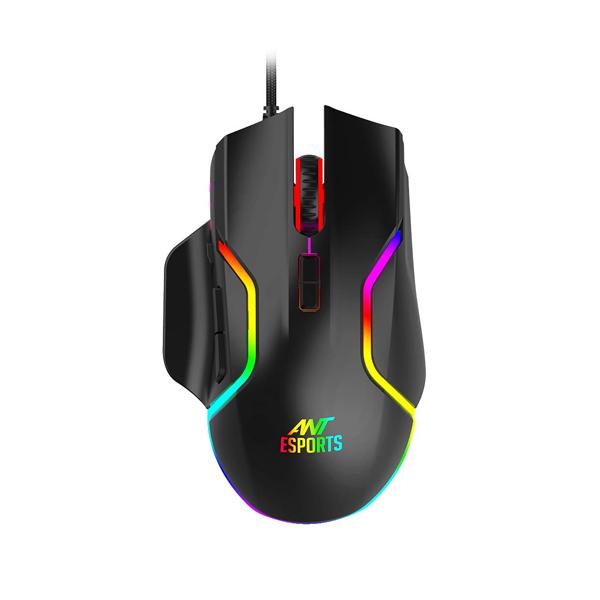 Ant Esports GM320 RGB Wired Gaming Mouse (12800 DPI, LED Lighting, 1000Hz Polling Rate, Black)