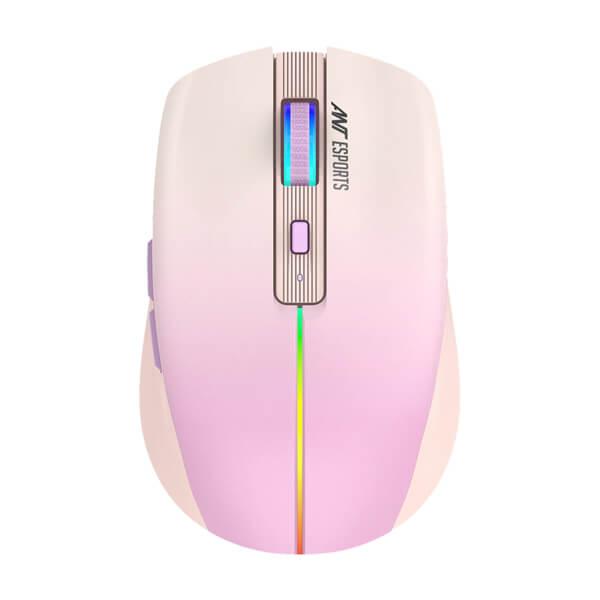 Ant Esports GM400W RGB Wireless Gaming Mouse (Light Pink)