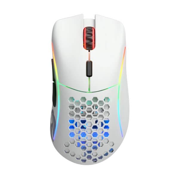 Glorious Model D Ergonomic Wireless Gaming Mouse (19000 DPI, Omron Switches, Glorious BAMF Sensor, RGB Lighting, 1000Hz Polling Rate, Matte White)