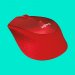 LOGITECH M331 SILENT PLUS Red Ergonomic Wireless Mouse - (1000 DPI, Optical Sensor)