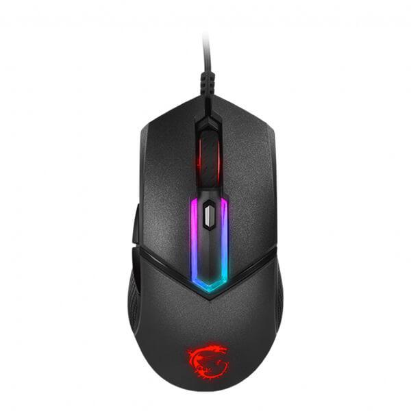 MSI Clutch GM30 Ergonomic Wired Gaming Mouse (6200 DPI, PAW3327 Optical Sensor, Omron Switches, RGB Lighting, 1000Hz Polling Rate) 