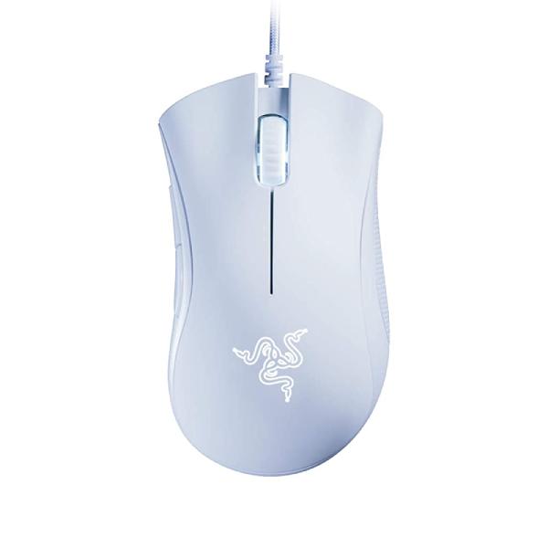 Razer DeathAdder Essential Ergonomic Wired Gaming Mouse (6400 DPI, Optical Sensor, White LED Lighting, Mechanical Switches, White)