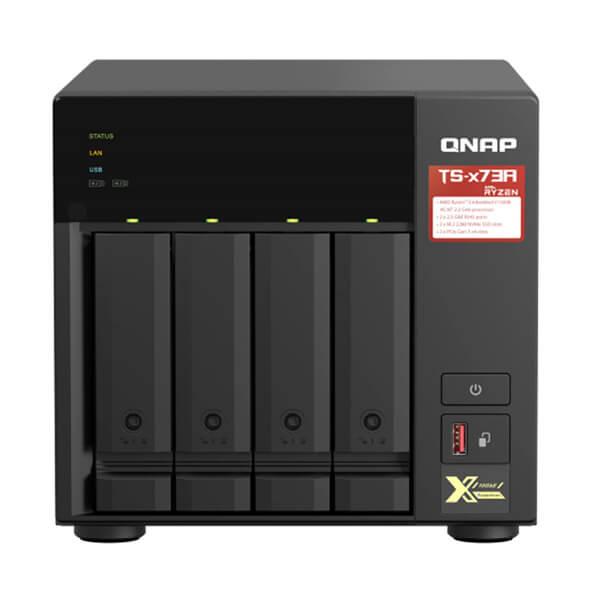 QNAP TS-473A-8G 4-Bay Tower NAS Enclosure (AMD Ryzen Embedded V1500B, 8GB SO-DIMM DDR4, 2.5GbE Ports)