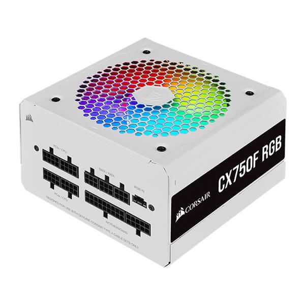 CORSAIR CX750F RGB SMPS - 750 Watt 80 PLUS Bronze Fully Modular PSU With Active PFC (White)