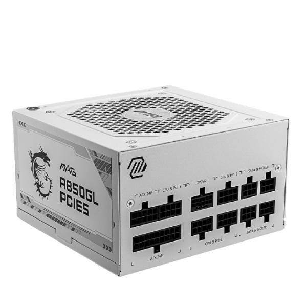 MSI Mag A850GL PCIe5 850 Watt 80 Plus Gold ATX 3.0 SMPS (White)