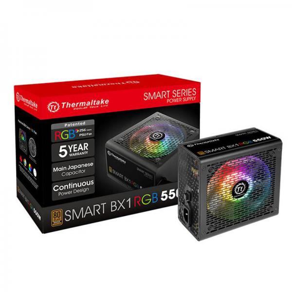 Thermaltake Smart BX1 RGB 550W SMPS 550 Watt 80 Plus Bronze Certification PSU With Active PFC