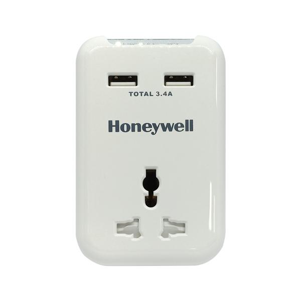 Honeywell Travel Surge With 2 USB Ports (White)