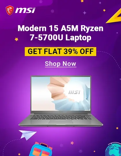 MSI Modern 15 A5M Ryzen 7-5700U Laptop